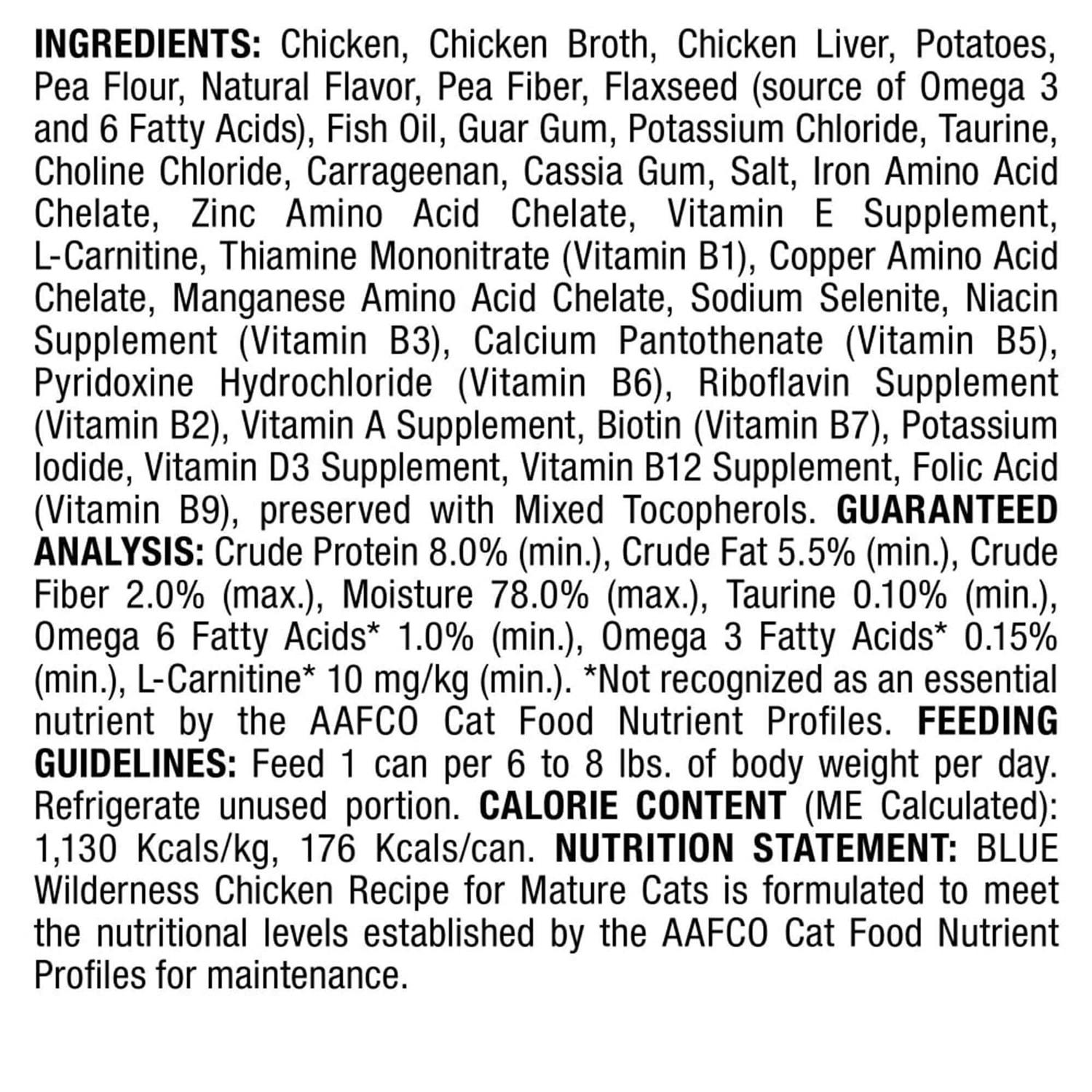 Blue Buffalo Wilderness Mature Chicken Recipe Grain-Free Wet Cat Food Can - Nail Gallerys