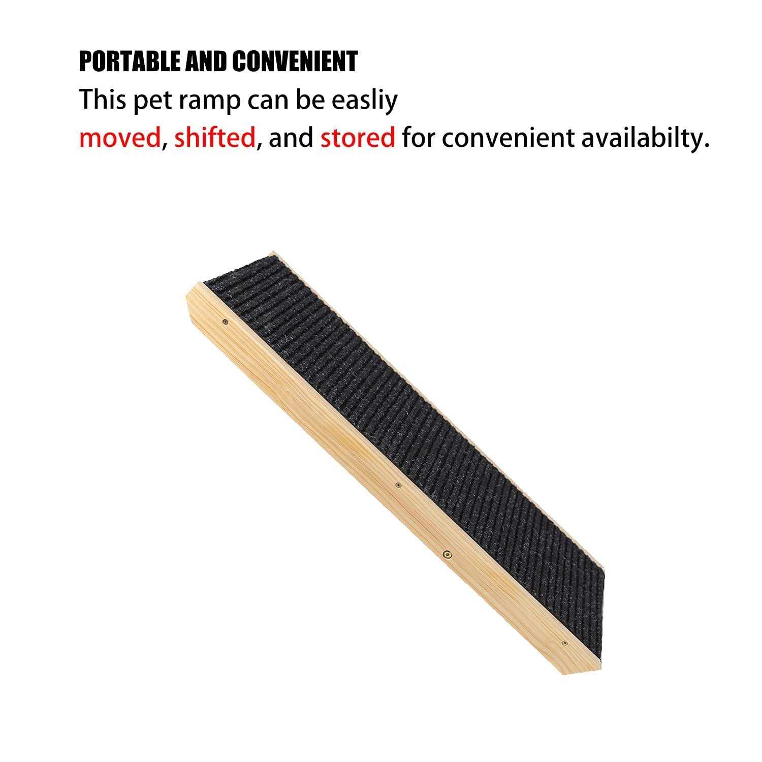 MEWANG 19 Tall Adjustable Pet Ramp Wooden Folding Portable Dog & Cat Ramp Perfect for Bed and Car Espresso - Nail Gallerys