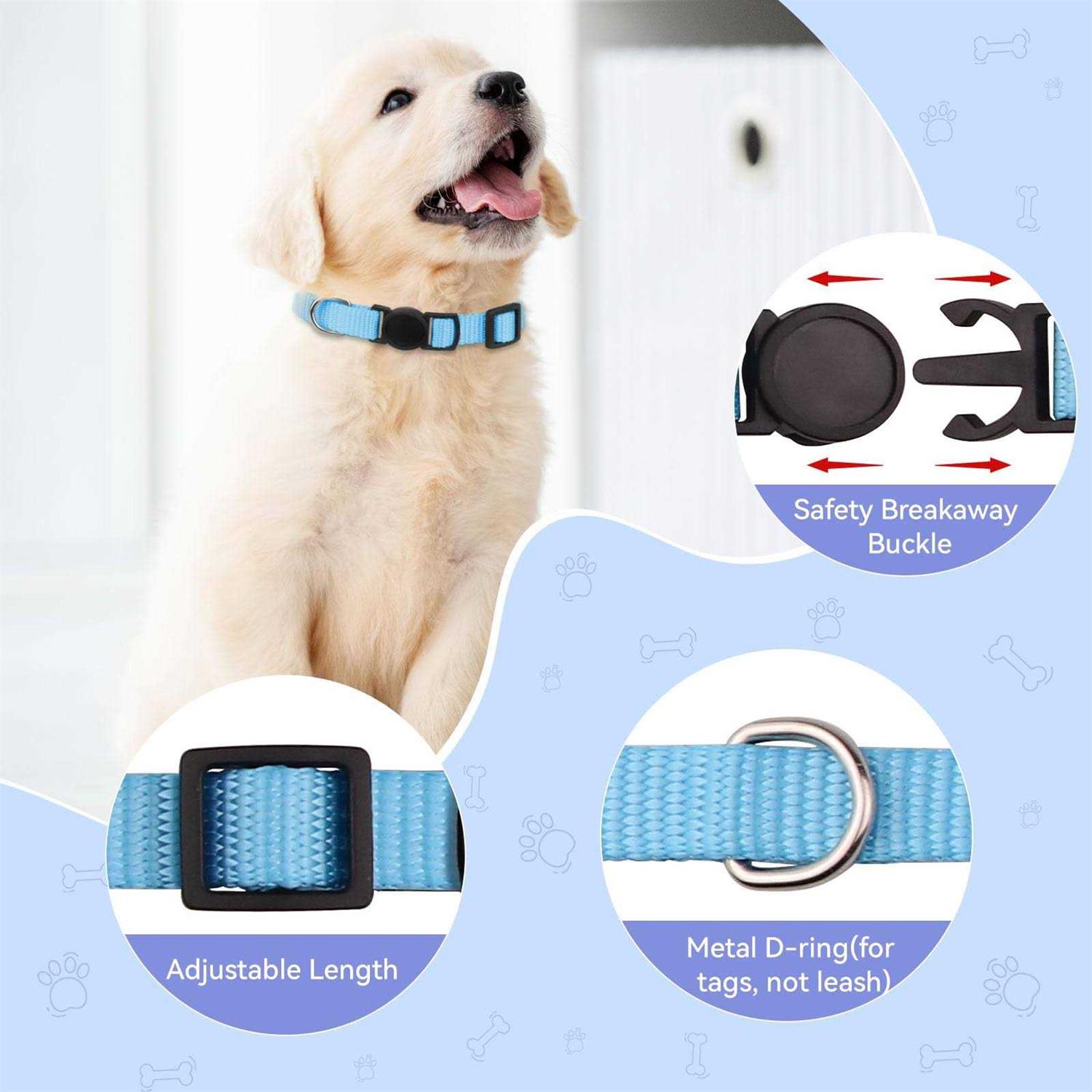 14PCS Puppy ID Collar Identification Soft Nylon Adjustable Breakaway Safety Whelping Litter Collars for Newborn Pets with Record Keeping Charts - Nail Gallerys