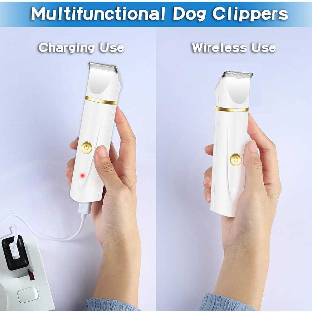 FERRISA Dog Clippers for Grooming Small Dog Clipper Dog Grooming Kit with 4 Blade Heads - Nail Gallerys