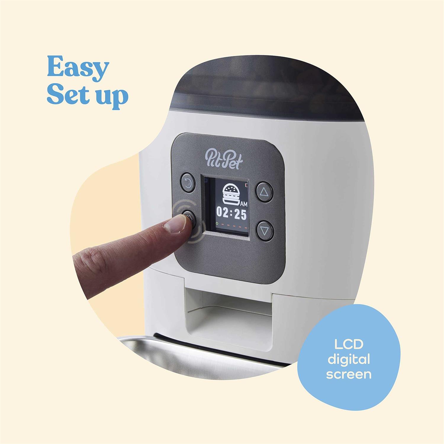 Pitpet Smart Automatic Cat Feeder 6-L Reliable Automatic Cat Food Dispenser with Display LCD Screen for Easy Set Up -Portion Control Automatic Dog - Nail Gallerys