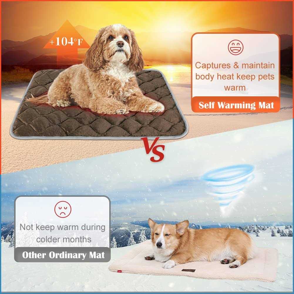 ULIGOTA Self Heating Cat Mat Thermal Pet Bed Mat Self-Warming Pet Crate Pad - Nail Gallerys