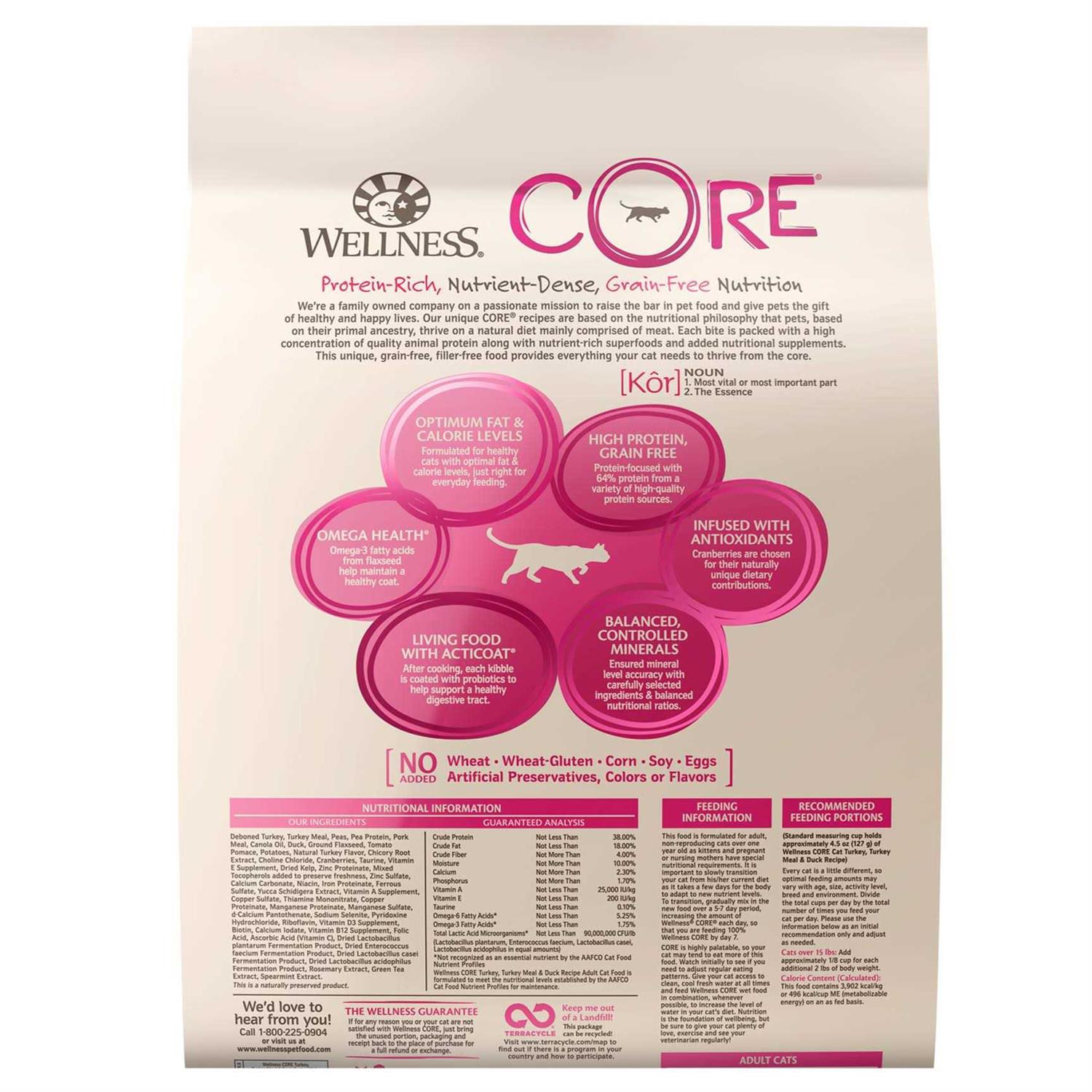 Wellness CORE Grain-Free Turkey Turkey Meal & Duck Dry Cat Food - Nail Gallerys