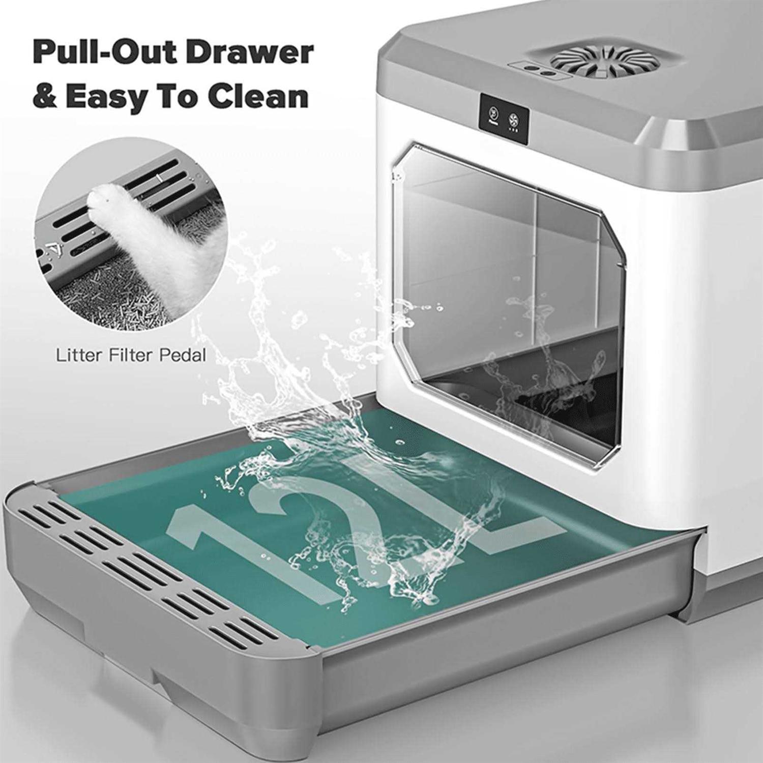 Arcwares Litter Box Large Cat Litter Box Enclosure Furniture Odor Removal - Nail Gallerys