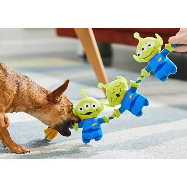 Pixar Aliens Plush with Rope Squeaky Dog Toy - Nail Gallerys