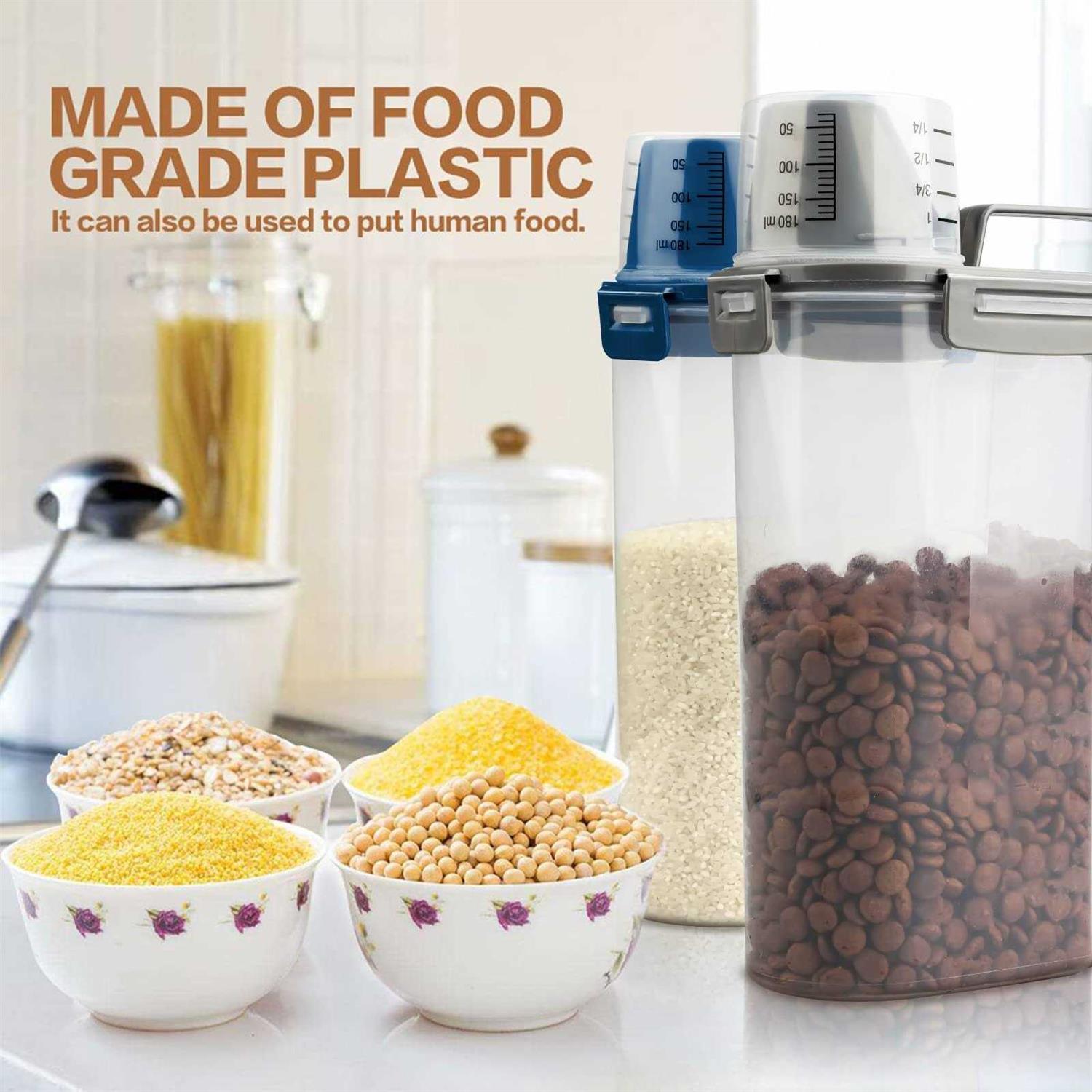 TIOVERY Upgraded Dog Food Storage Container Small, Cat Food Container Airtight, Pet Food Container Dispenser with Pour Spout, Measuring Cup and 4 - Nail Gallerys
