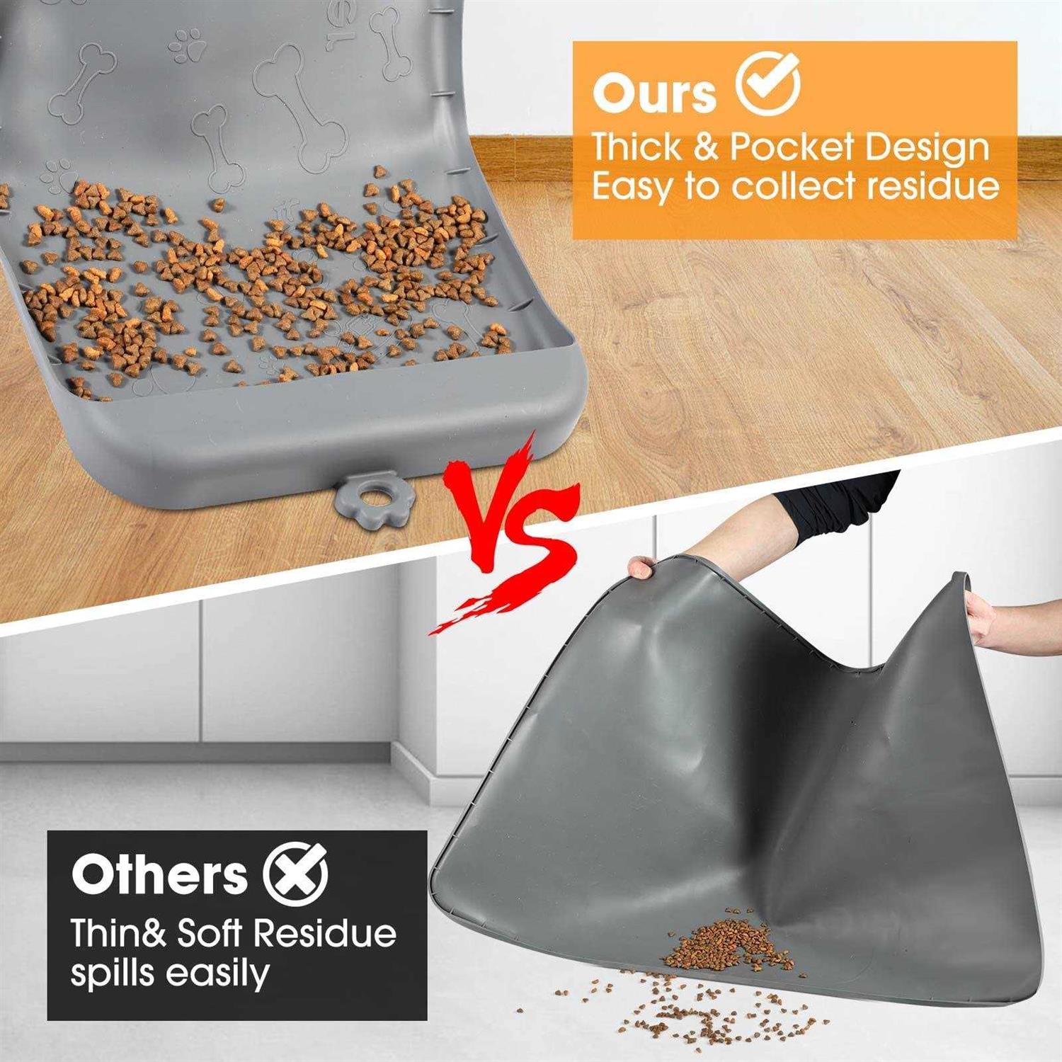 Dog Food Mat with Pocket, Baboies Silicone Dog Mat for Food and Water - Nail Gallerys