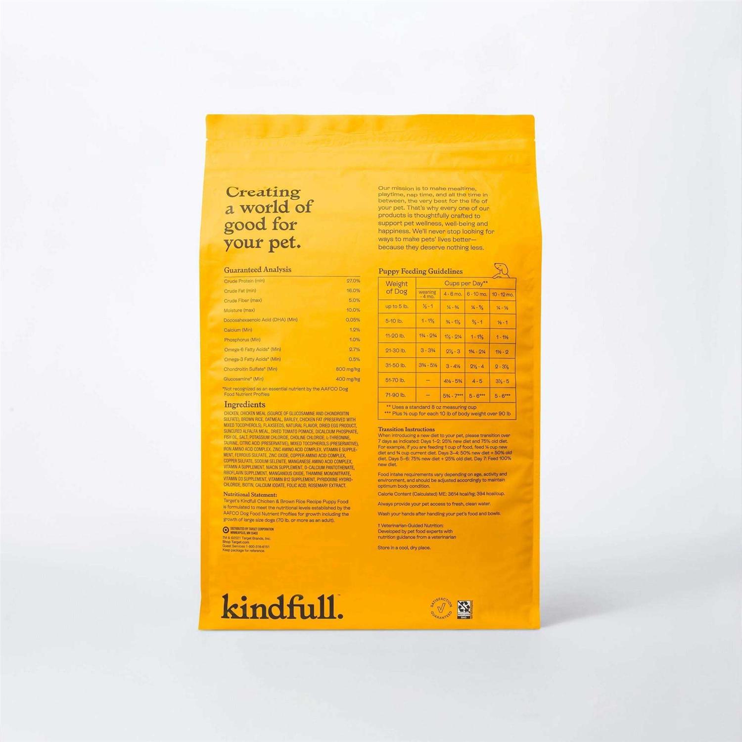 Kindfull Chicken and Brown Rice Puppy Recipe Dry Dog Food - Nail Gallerys