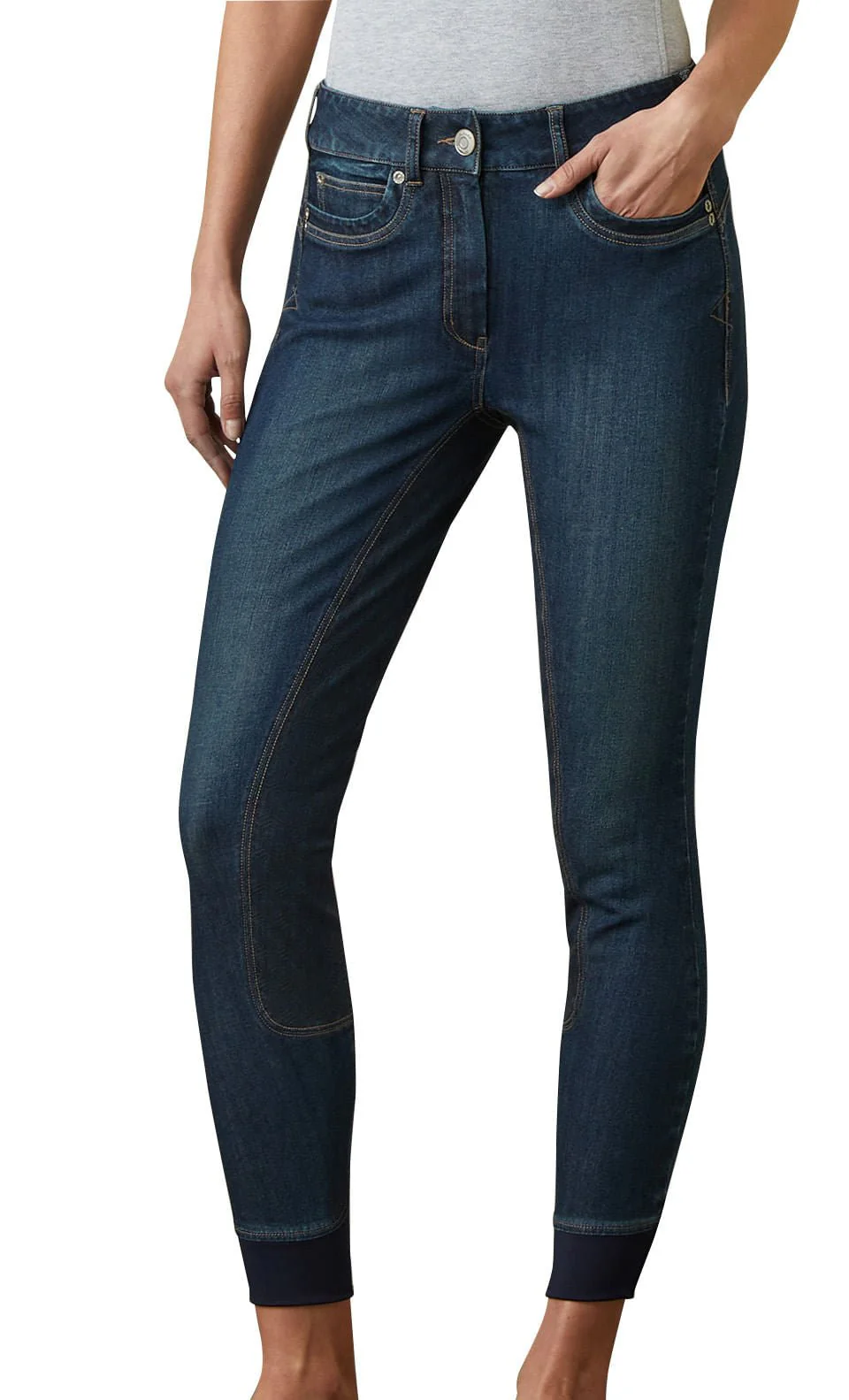 Ariat Halo Denim Full Seat Breech, Birch Marine - Nail Gallerys