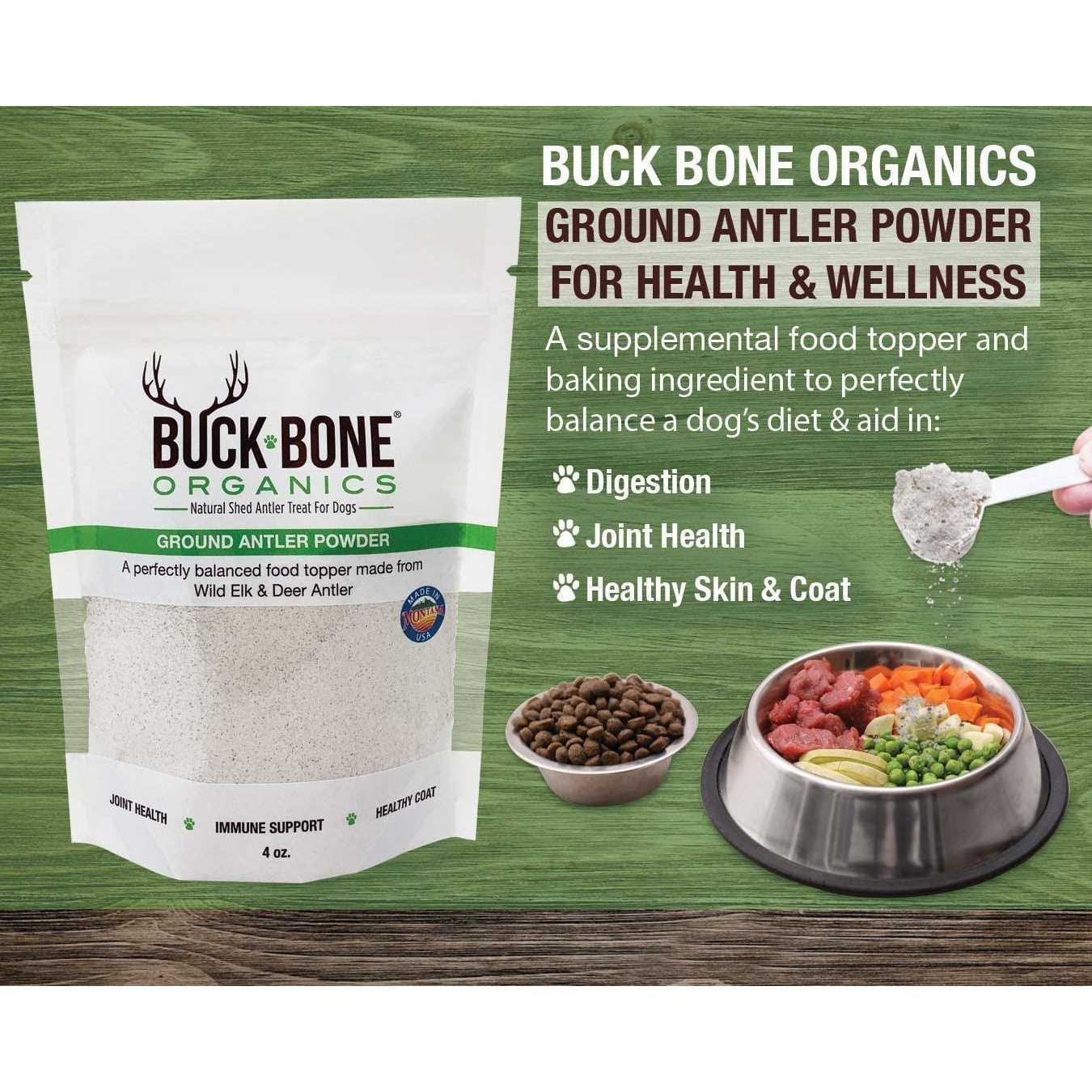 Buck Bone Organics Ground Wild Elk and Deer Antler Powder for Dogs - Nail Gallerys