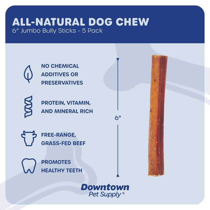 Downtown Pet Supply Bully Sticks For Dogs Thick Rawhide Free Dog Chews - Nail Gallerys