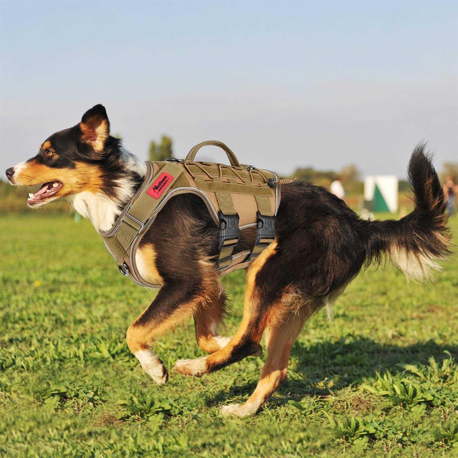 Manificent Tactical Dog Harness Full Body for Medium Large Dogs Reflective No Pull Service Dog Vest with Handle American Flag Patch - Nail Gallerys