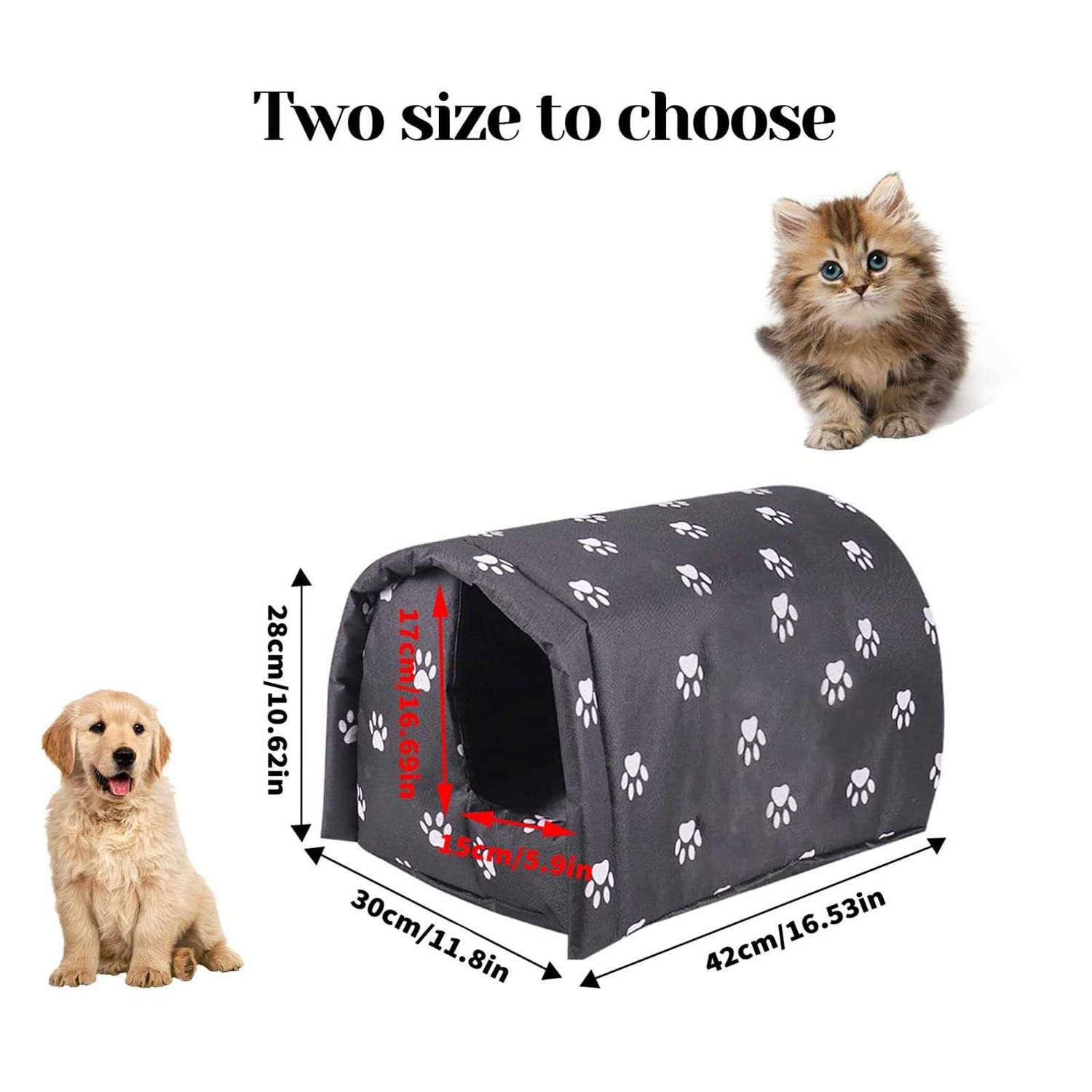 Outdoor Feral Cat House for Winter Weatherproof Waterproof Rainproof Foldable Cotton Filled Thicken Stray Feral Cats Dogs Tent Shelter Home Keep - Nail Gallerys