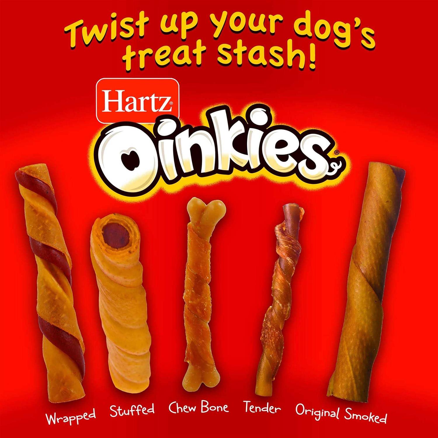 Hartz Oinkies Porkalicious Smoked Pig Skin Twists Dog Treats - Nail Gallerys