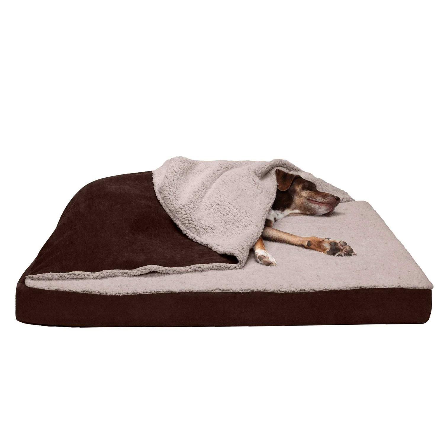 FurHaven Berber & Suede Blanket Top Top Dog Bed - Nail Gallerys