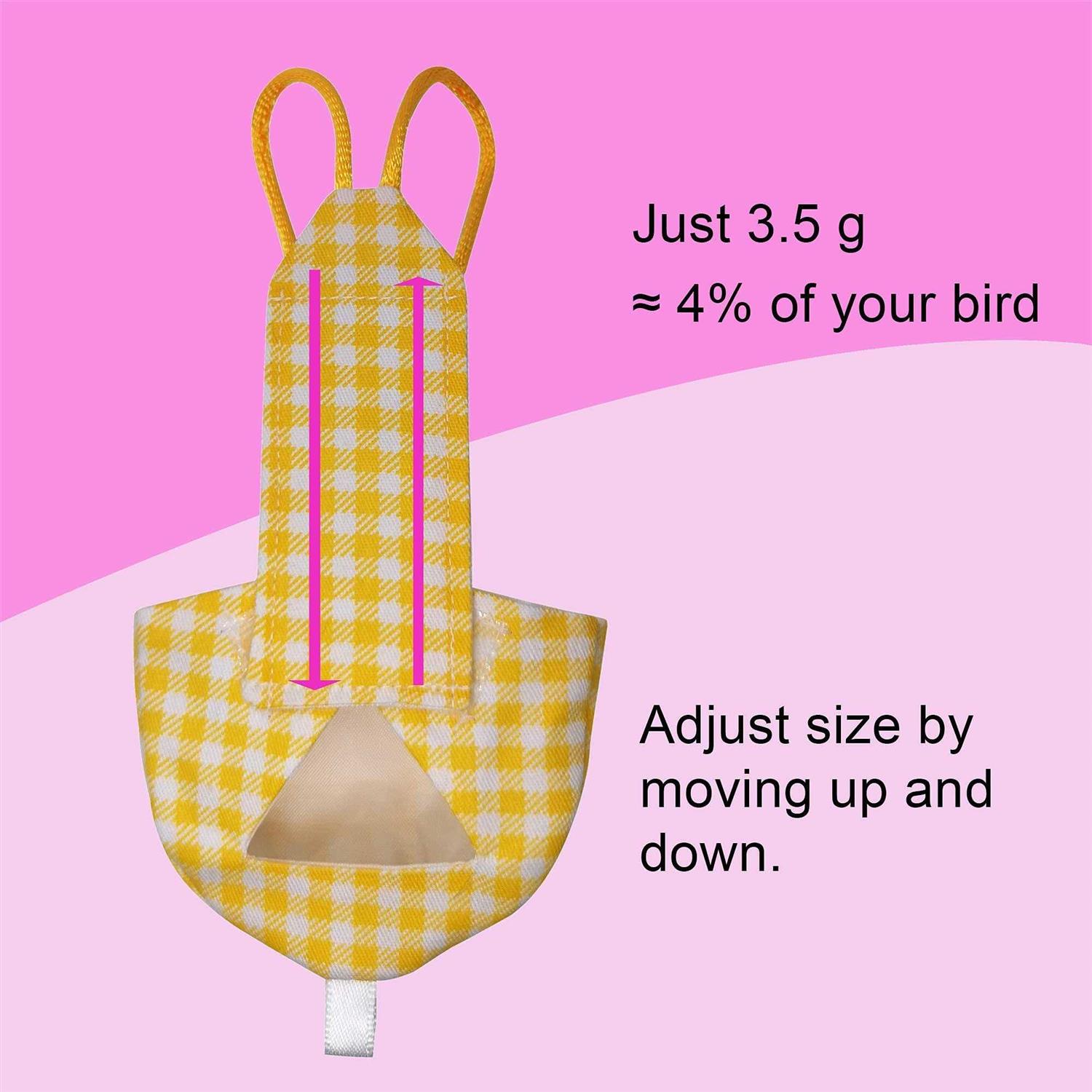 VANTRONIK Vanfavori Bird Diaper Harness Flight Suit Clothes with 80 Inch Flying Leash for Parrots Cockatiel Pet Birds Lemon - Nail Gallerys