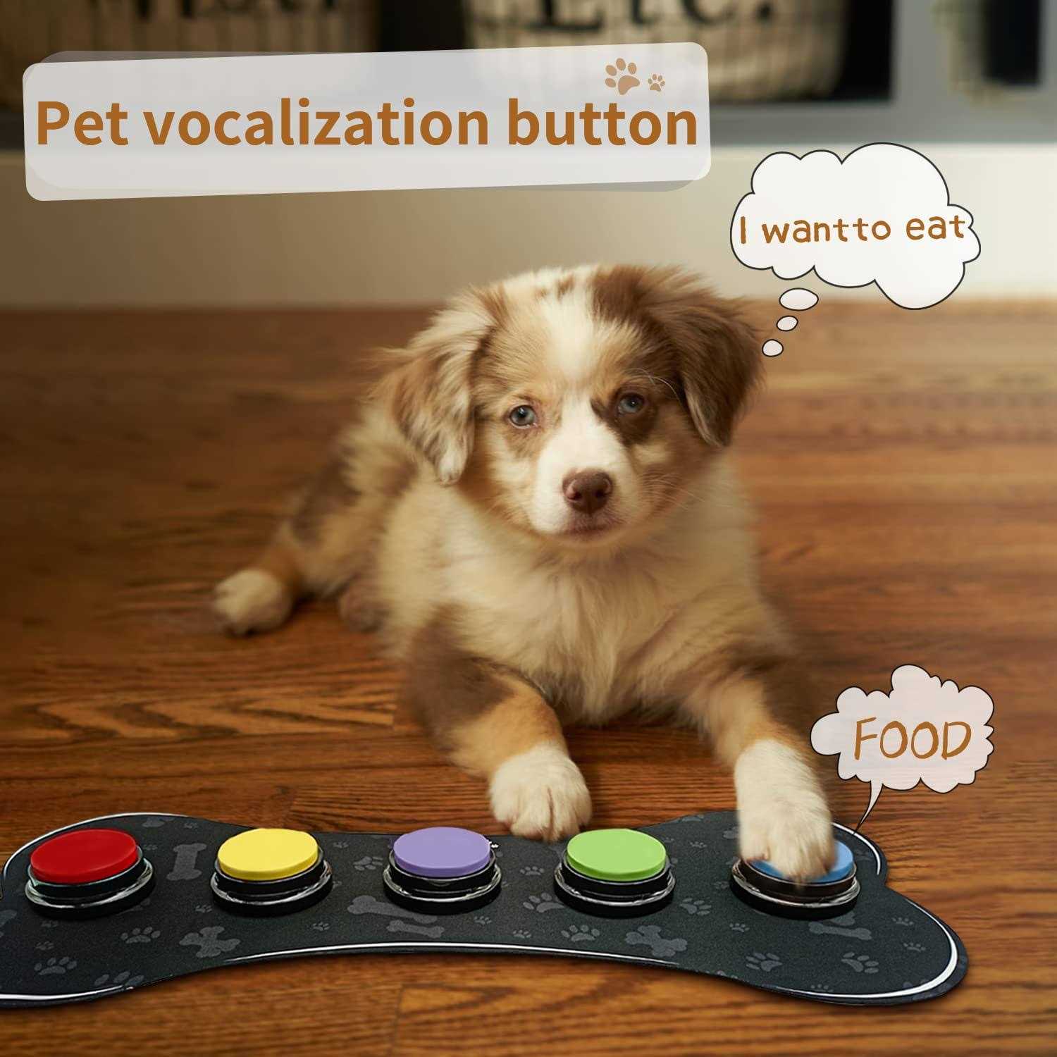 Set of 5 Color Dog Buttons with Rubber Mat for Communication,Dog Talking Buttons,Pet Buttons,Dog Training & Behavior Aids,Train Your Dog to Voice - Nail Gallerys