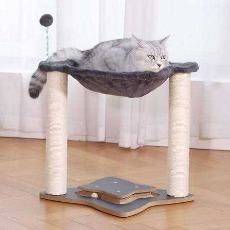 Petfamily 3 in 1 Cat Scratching Post with Hammock - Nail Gallerys