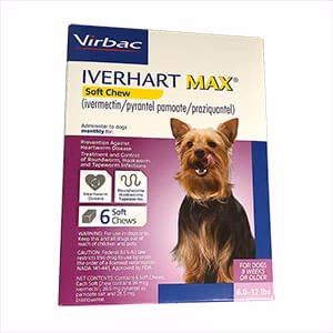 Rx Iverhart Max (ivermectin/pyrantel pamoate/praziquantel) Soft Chews, 6 Soft Chews - Nail Gallerys