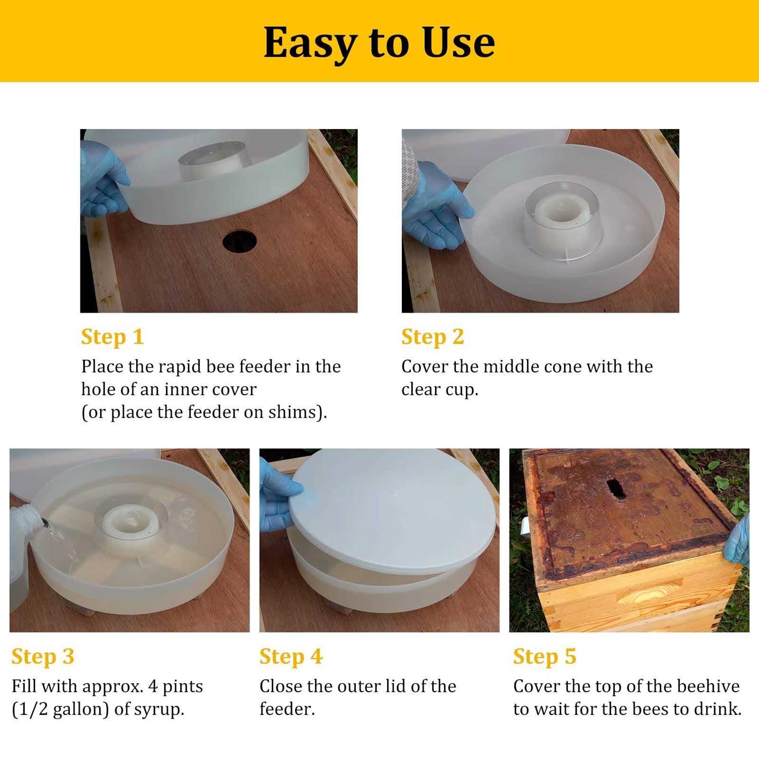 AOIT Rapid Bee Feeder for 8 or 10-Frame Bee Hives 2 Pack Round Hive Top Feeder for Beekeepers Feeding Bees - Nail Gallerys