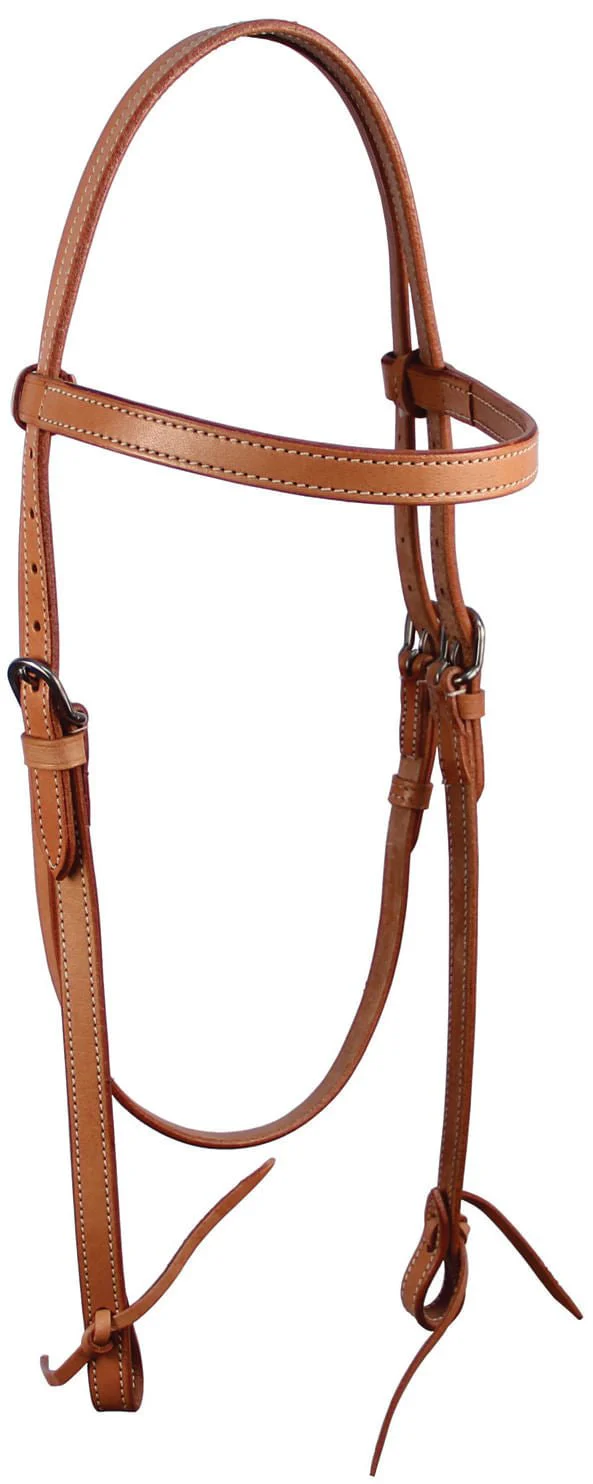 Buffalo Leather of the Rockies Plain Leather Browband Headstall - Nail Gallerys