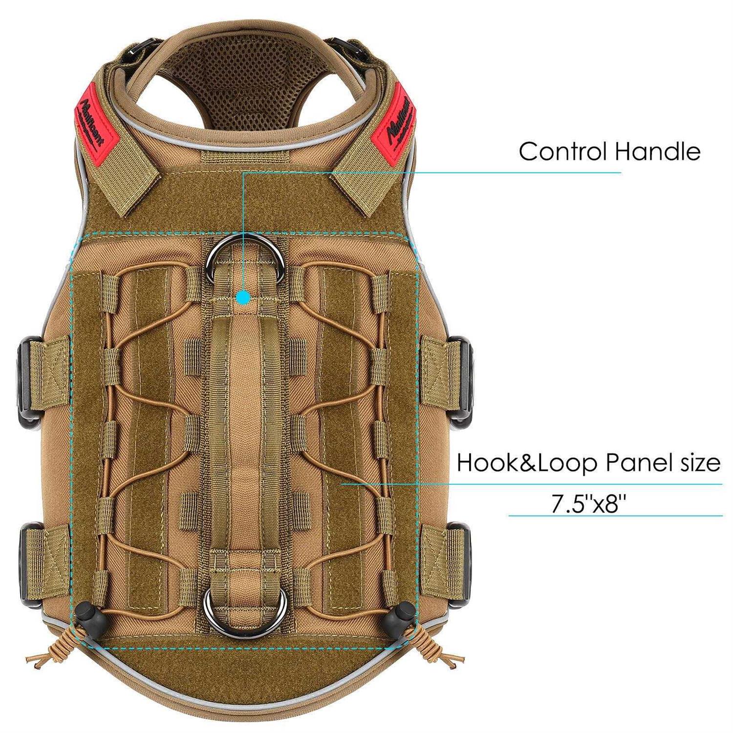 Manificent Tactical Dog Harness Full Body for Medium Large Dogs Reflective No Pull Service Dog Vest with Handle American Flag Patch - Nail Gallerys