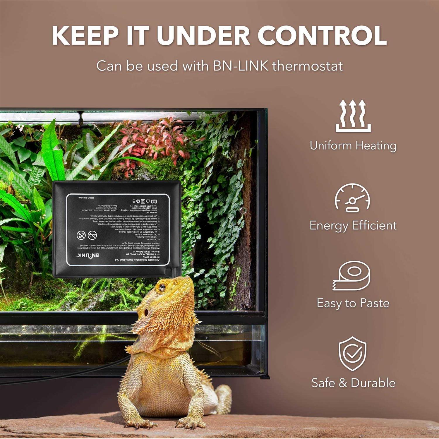 BN-LINK Reptile Heating Pad 8 X 12 with Adjust Knob - Nail Gallerys