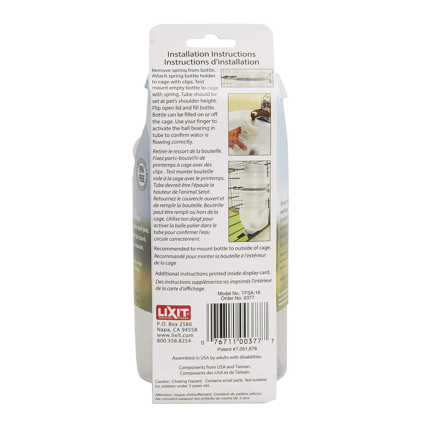 Lixit No-Drip Top-Fill Rabbit Water Bottle - Nail Gallerys