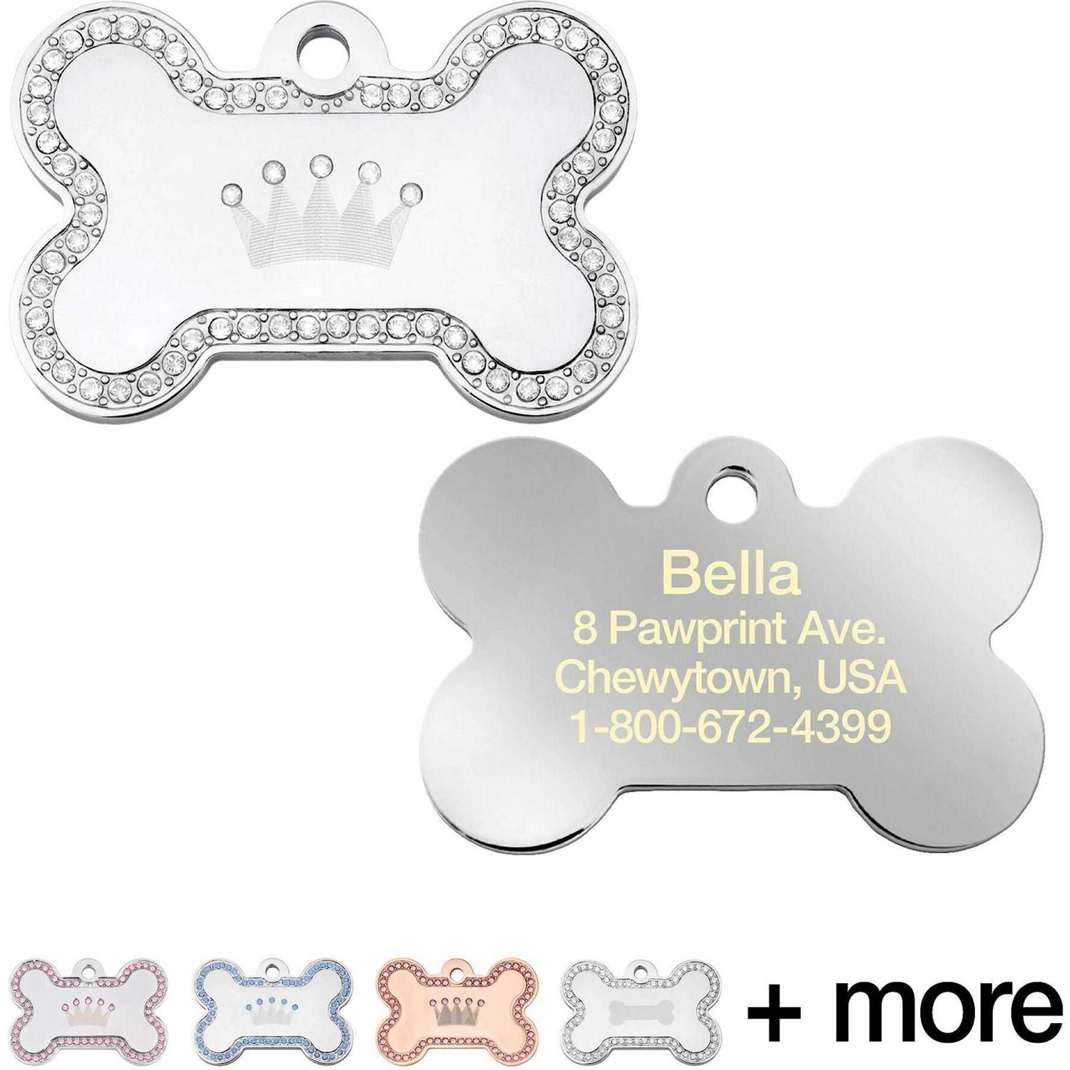 Quick-Tag Dog Tag with Crown and Crystals - Nail Gallerys