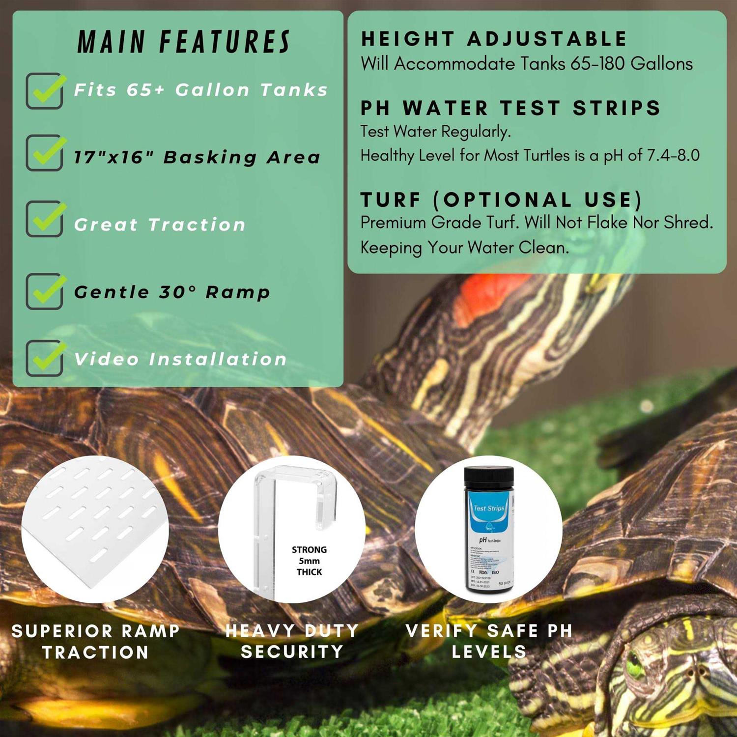 Extra Large Wide Hanging Turtle Basking Platform 17×16 Aquatic Reptile Ramp Dock with Foot Grips - Nail Gallerys