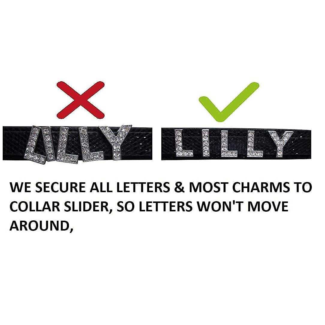 bling stuff for fun personalized customized pu leather glitter rhinestone bling name collar for dogs & puppies - Nail Gallerys