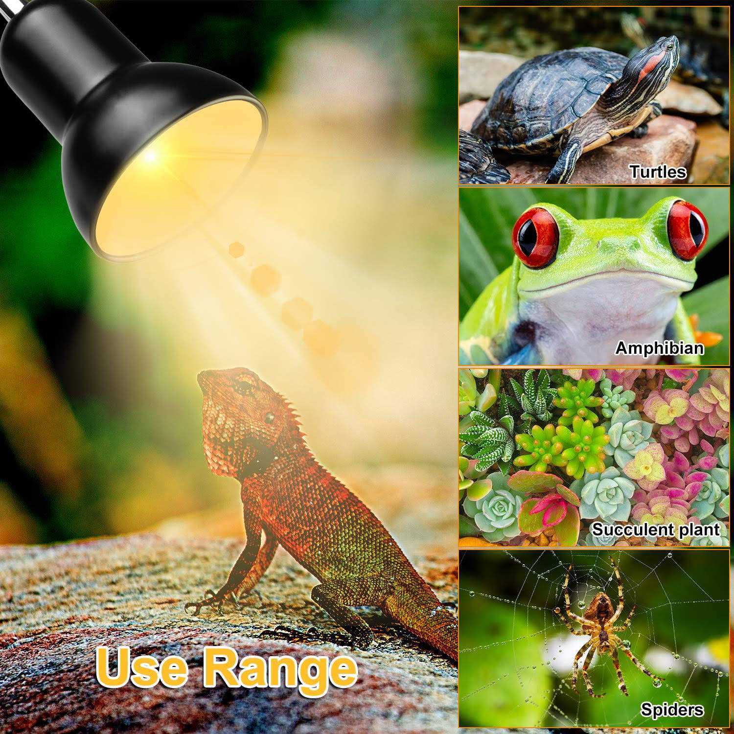 Dallfoll Reptile Heat Lamps Turtle Lamp Uva/UVB Turtle Aquarium Tank Heating Lamps with Clamp - Nail Gallerys