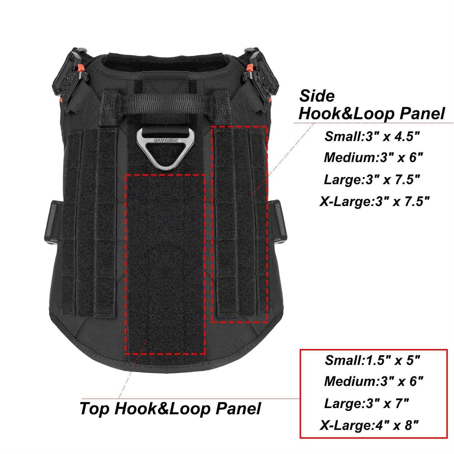 Icefang Tactical Dog Harness Size,2X Metal Buckle,Working Dog MOLLE Vest with Handle,No Pulling Front Leash Clip,Hook and Loop Panel - Nail Gallerys