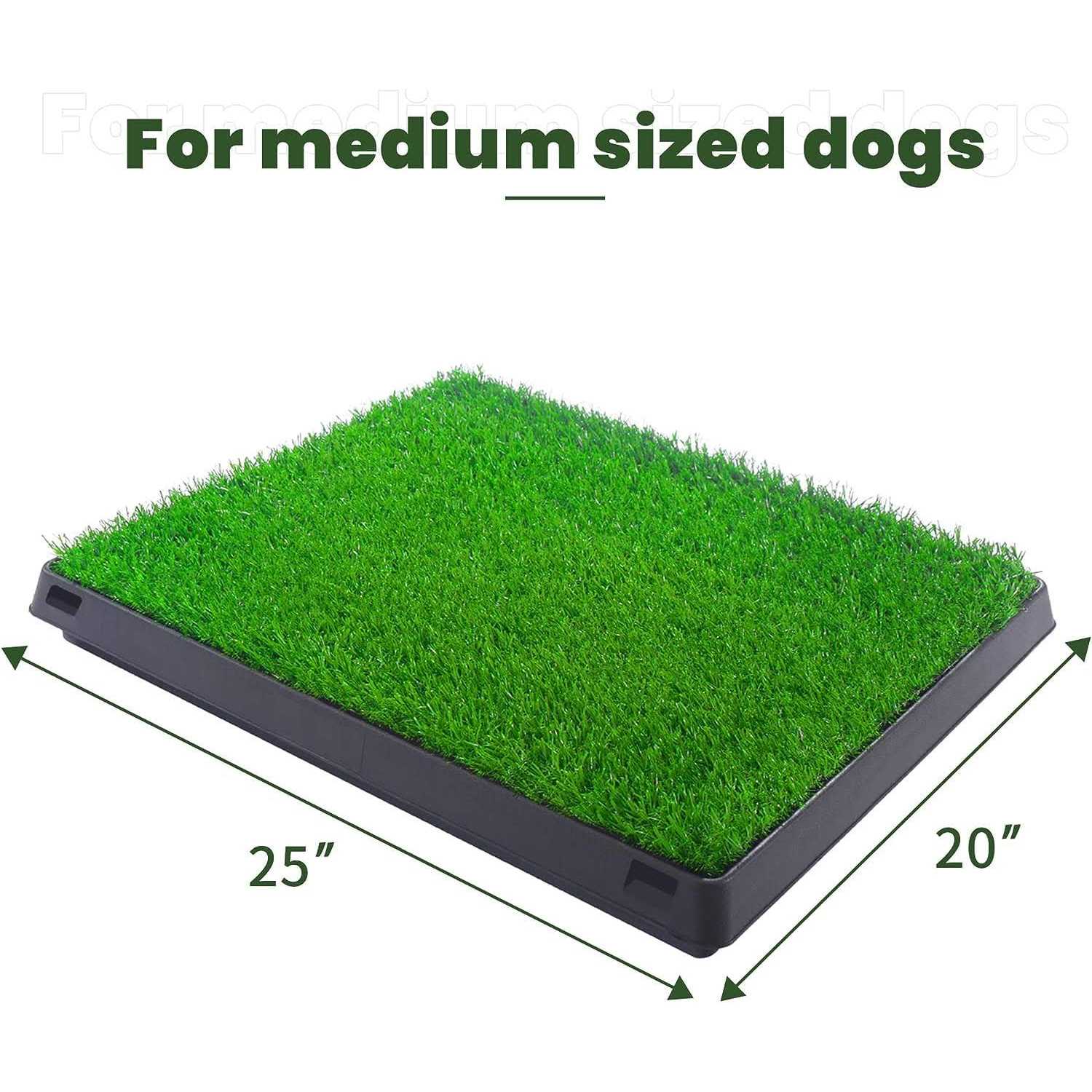 Dog Grass Pad with Tray Artificial Dog Grass Pee Pad 20” x 25” for Pet Potty Loo Indoor Training Outdoor Portable Toilet - Nail Gallerys