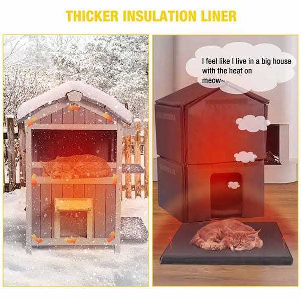 Aivituvin AIR94-IN Outside Insulated Cat House for Winter - Nail Gallerys