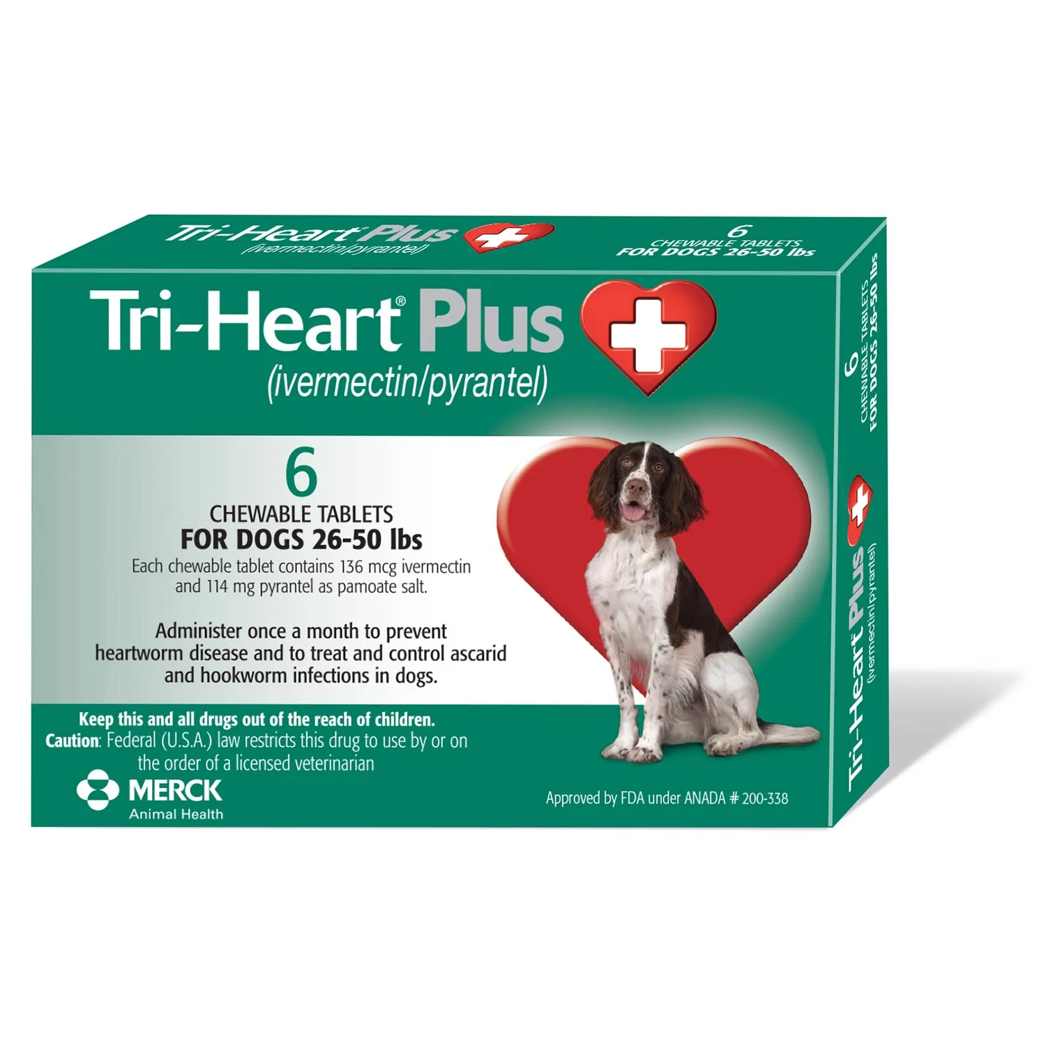 Rx Tri-Heart Plus Chewable Tablets for Dogs, 6 count - Nail Gallerys