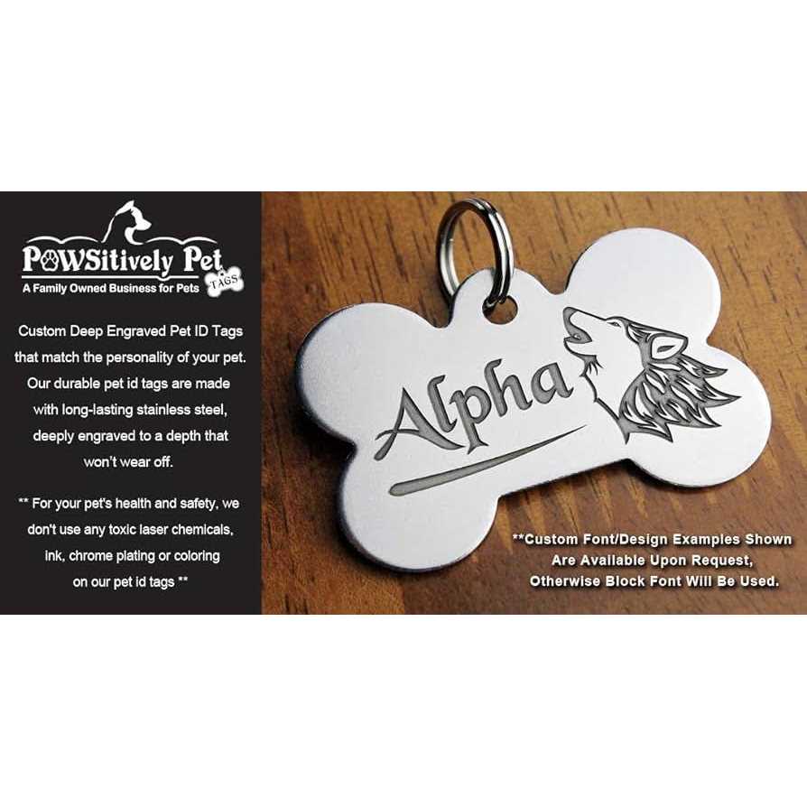 Pawsitively Pet Tags Stainless Steel Custom Deep Engraved Pet ID Tags Personalized Front and Back Dog Tags for Dogs and Cats - Nail Gallerys