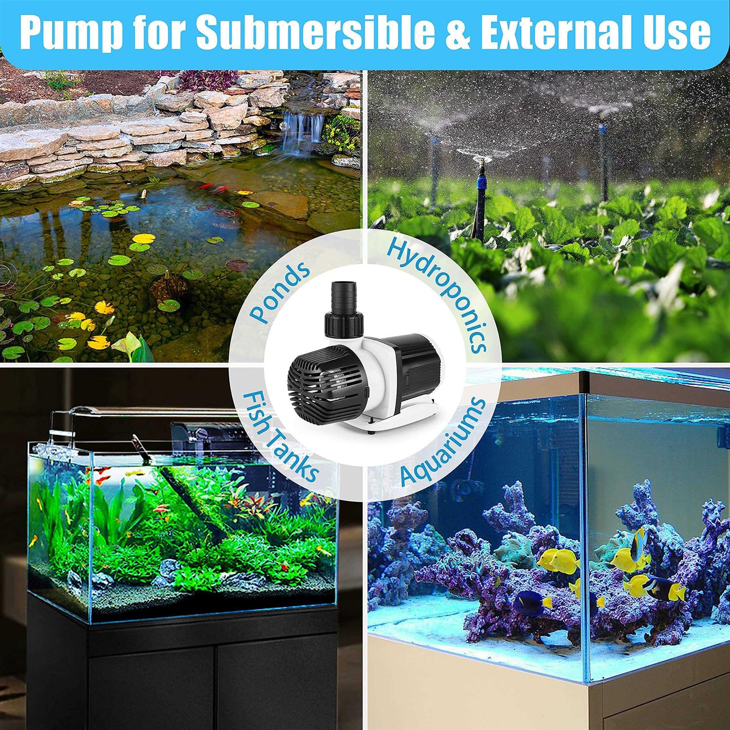Orlushy DC-4000 Silent Swirl Controllable DC aquarium Pump 25W 1050GPH-marine wavemaker return Pump with sine wave Controller for salt/Freshwater - Nail Gallerys
