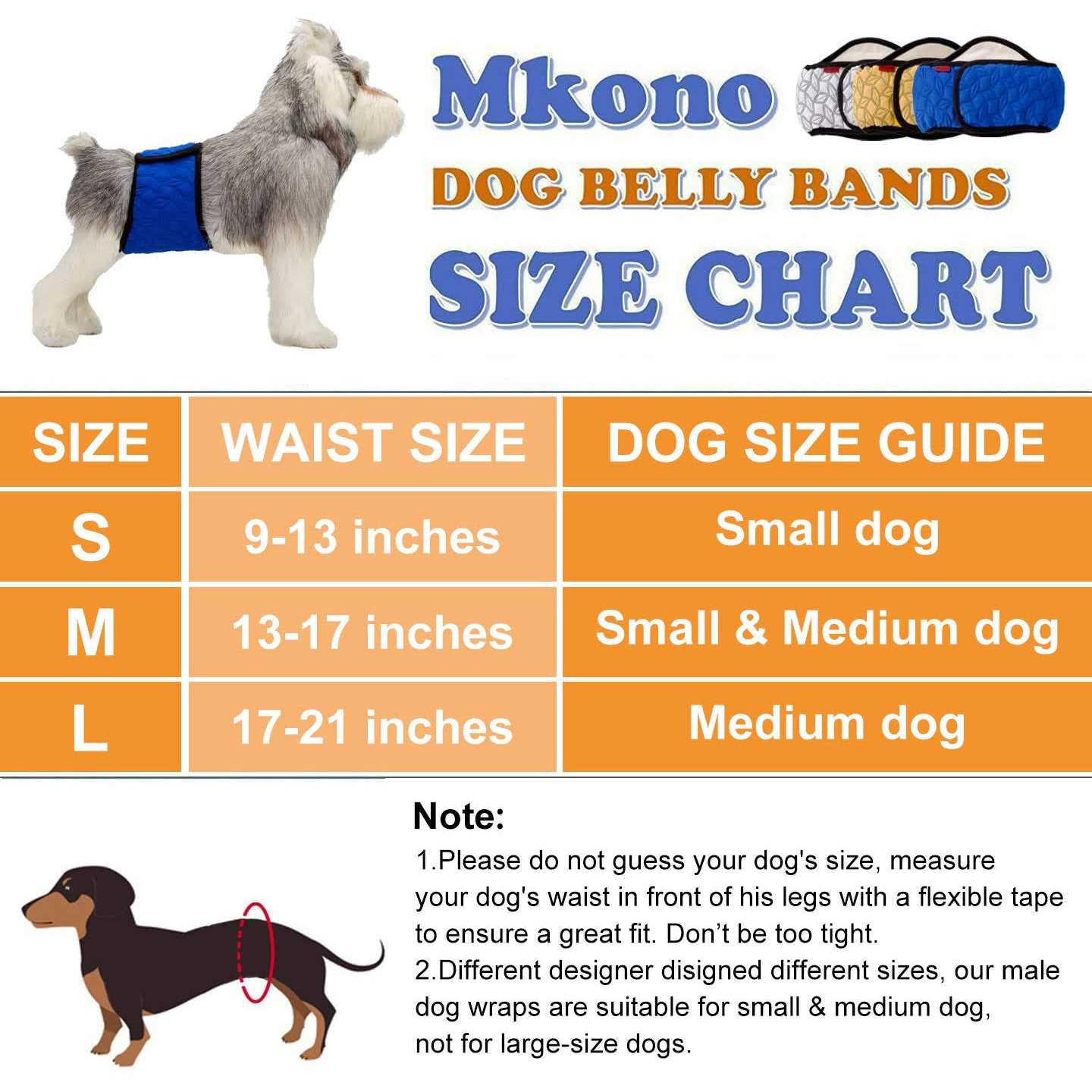 Mkono Male Dog Belly Band Wraps Washable Dog Diapers Male - Nail Gallerys