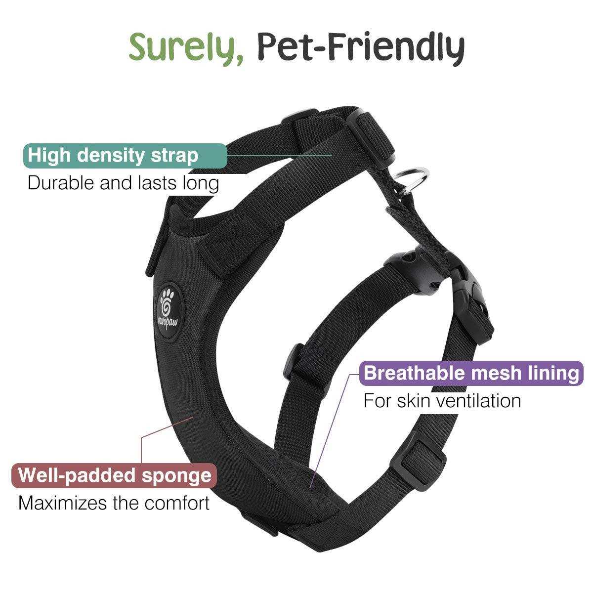 VavoPaw Dog Vehicle Safety Vest Harness, Adjustable Soft Padded Mesh Car Seat Belt Leash Harness with Travel Strap and Carabiner - Nail Gallerys