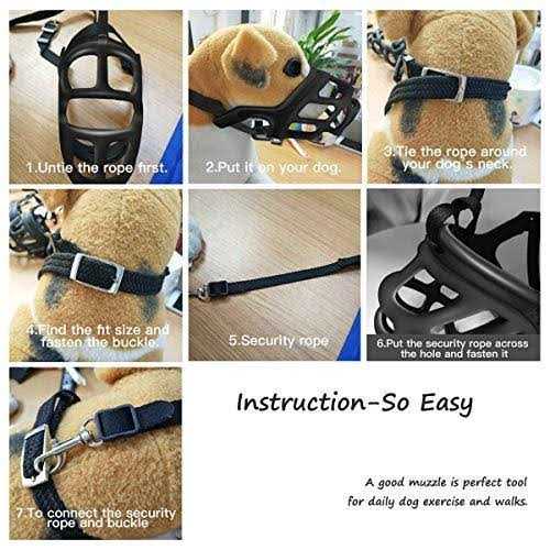 MINGRI Dog Muzzle-Soft Basket Muzzle for Dogs Adjustable and Comfortable Secure Fit,Best Muzzle to Prevent Biting - Nail Gallerys