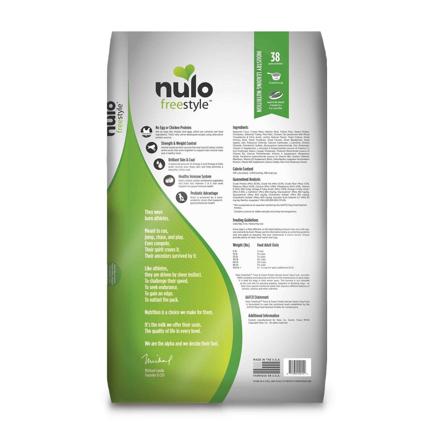 Nulo Freestyle Grain-Free Senior Trout & Sweet Potato Dry Dog Food - Nail Gallerys