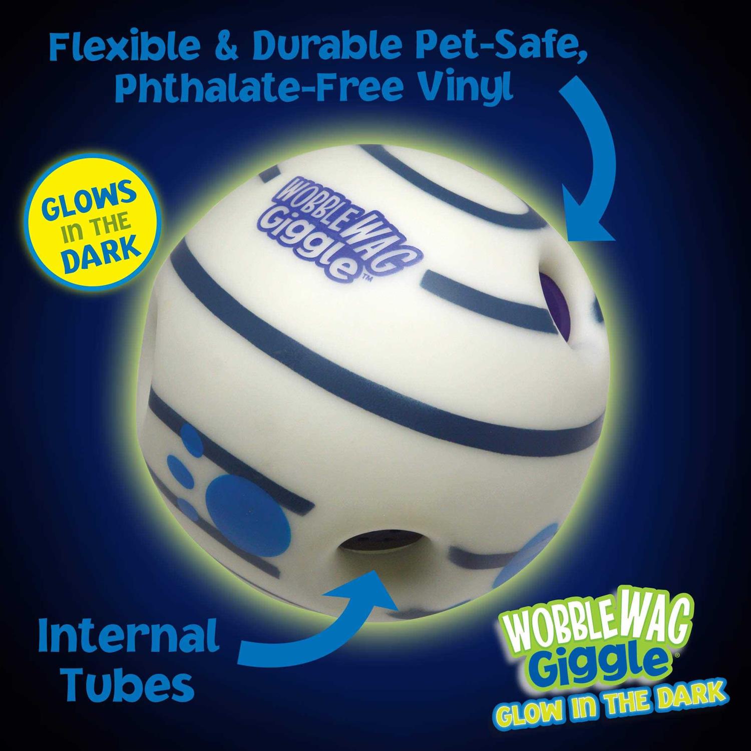 Wobble Wag Giggle Ball, Interactive Dog Toy, Fun Giggle Sounds When Rolled or Shaken - Nail Gallerys