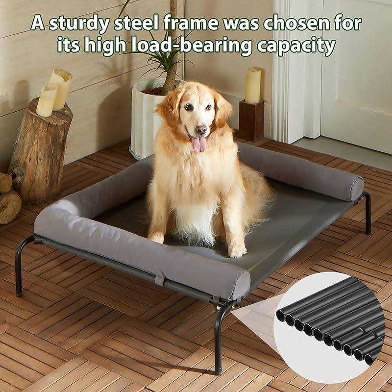 RRPETHOME Large Elevated Cooling Dog Bed,Raised Dog Cots Beds for Large Dogs,Outdoor Dog Bed for Large Dogs,Chew Proof Portable Cooling Pet Cot - Nail Gallerys