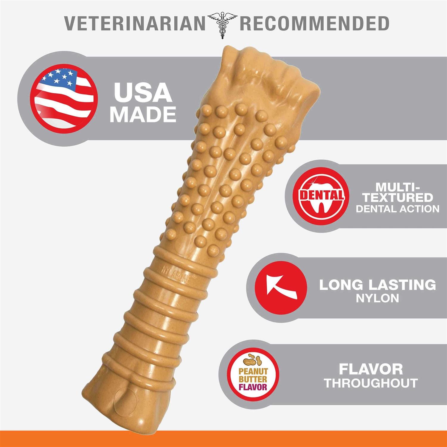 Nylabone Dura Chew Souper Peanut Butter Dog Bone - Nail Gallerys