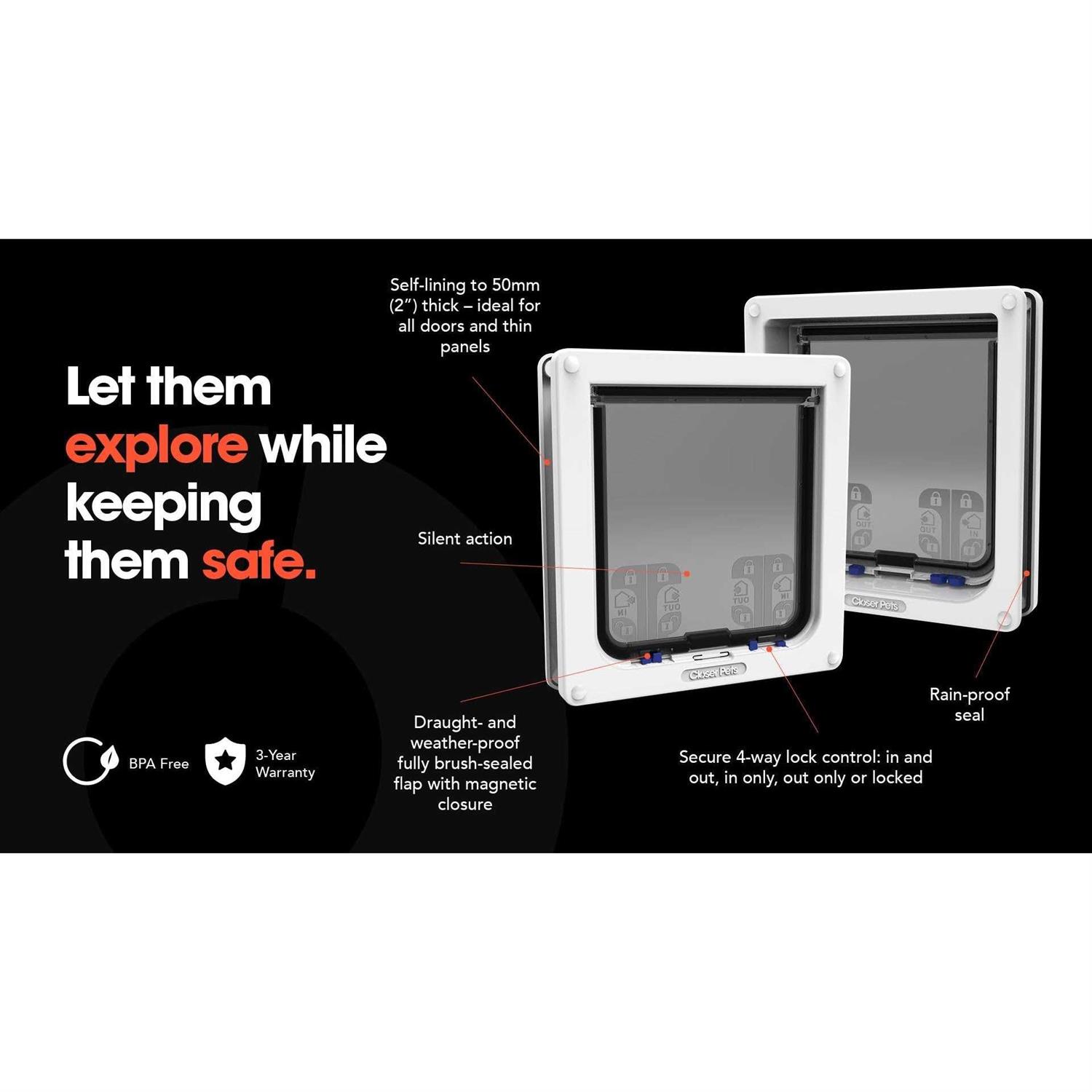 Closer Pets 4-Way Locking Large Cat/Small Dog Door – - Nail Gallerys