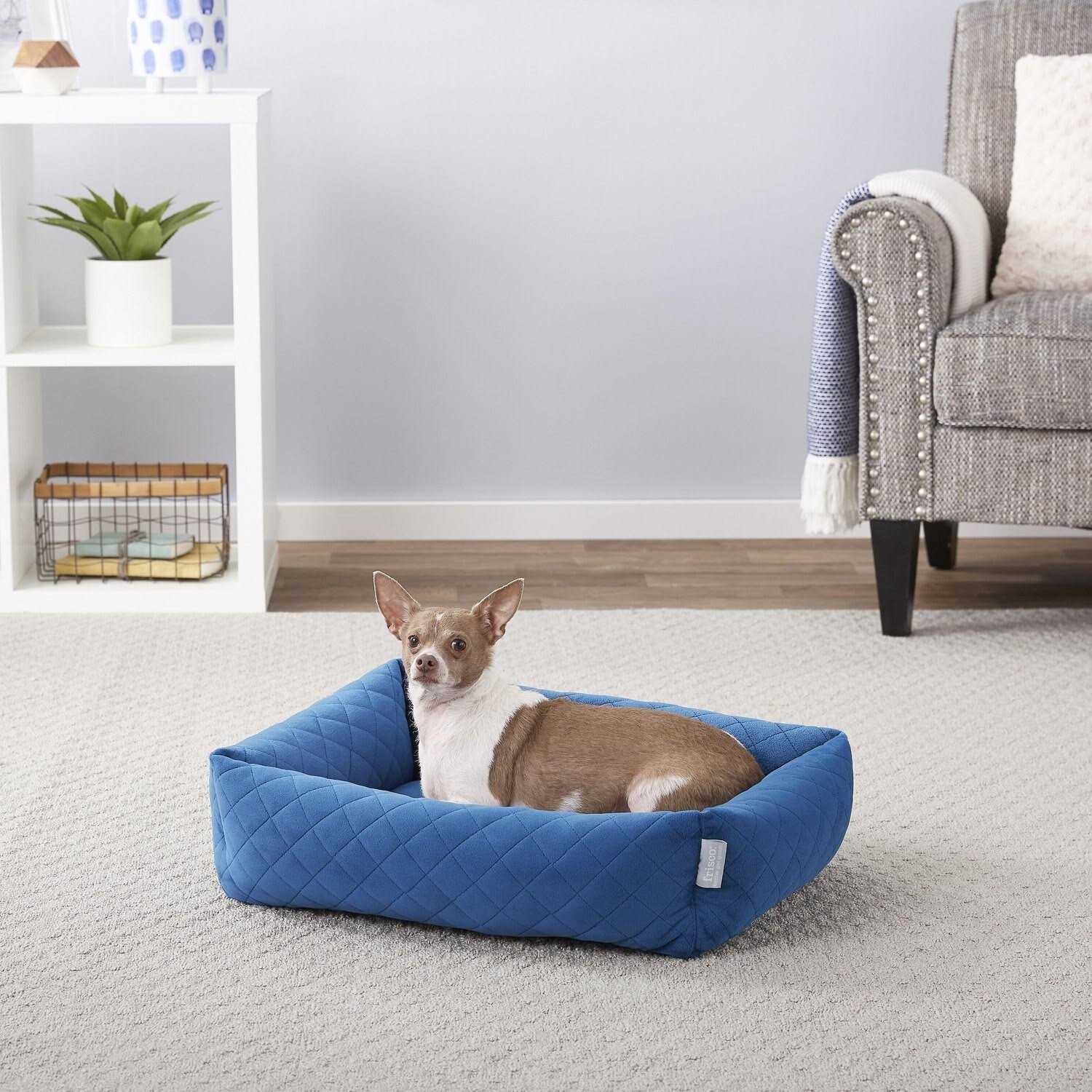 Frisco Velvet Rectangular Bolster Cat Dog Bed - Nail Gallerys