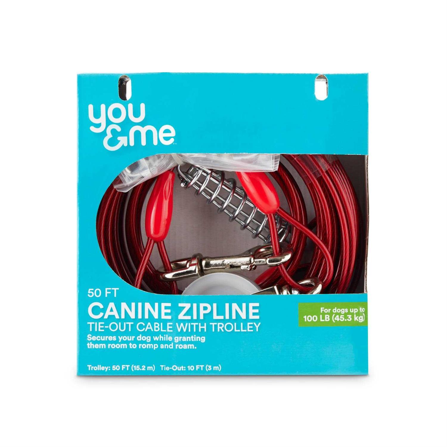 EveryYay Stretch Your Legs Canine Zipline 100′ XL Dog Tie-Out Cable with Trolley | Petco - Nail Gallerys
