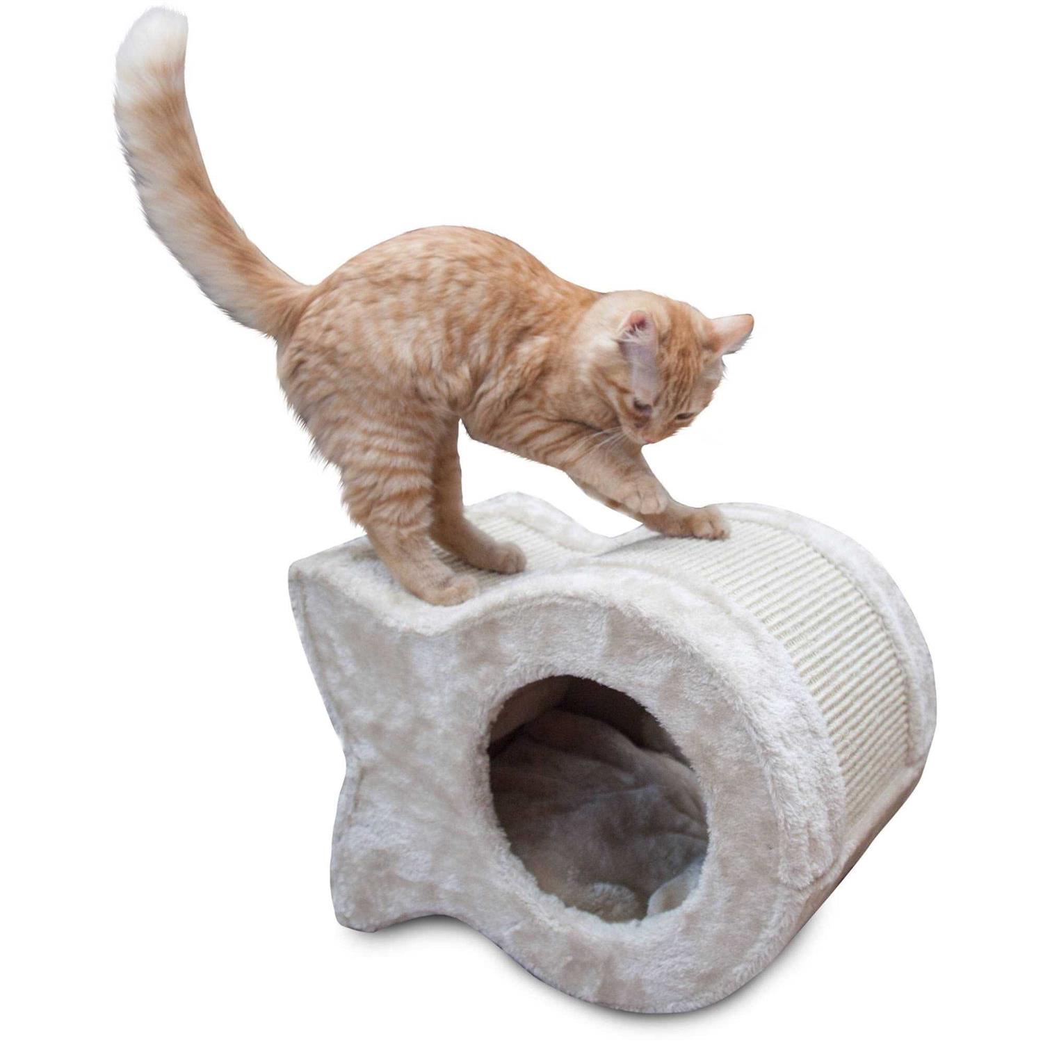 Majestic Pet Kitty Cave Cat Scratcher, Faux Fur and Sisal - Nail Gallerys