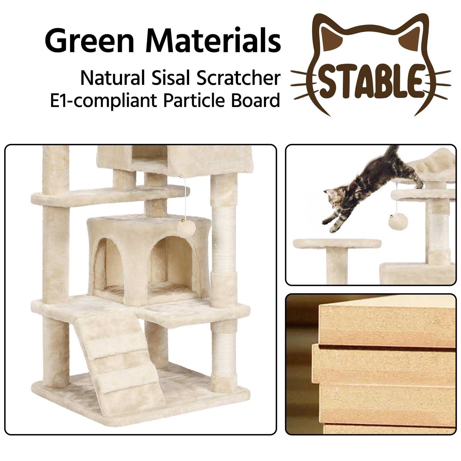 Topeakmart Plush Cat Tree with 2 Condos - Nail Gallerys